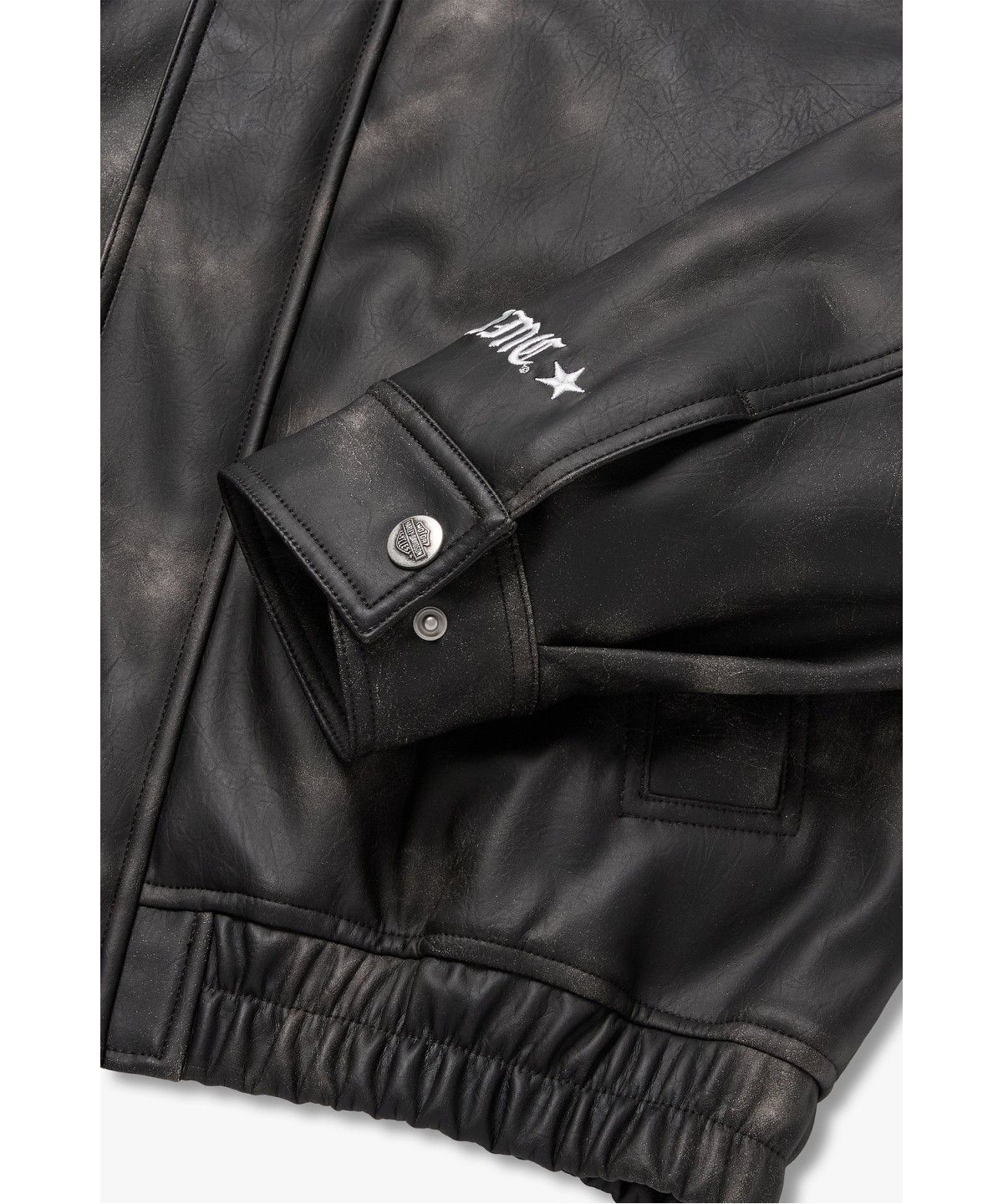 할리데이비슨 컬렉션스®(HARLEY-DAVIDSON COLLECTIONS®) 할리 스모크 레이싱 신세틱 레더 자켓 카키 브라운 HH16301002