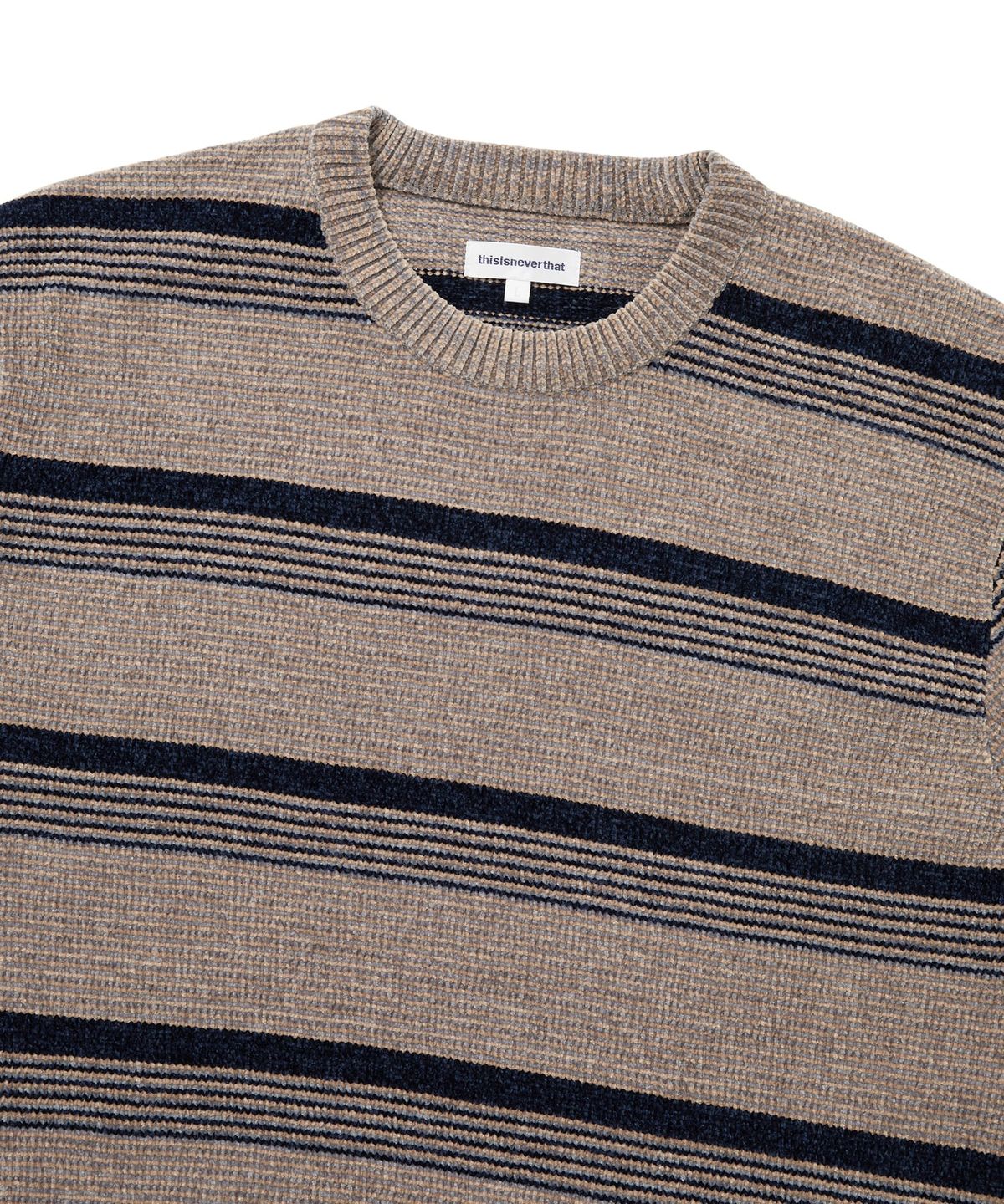 디스이즈네버댓(THISISNEVERTHAT) Striped Velvet Knit Sweater Dusty Pink