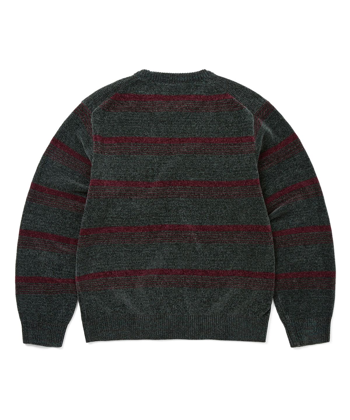 디스이즈네버댓(THISISNEVERTHAT) Striped Velvet Knit Sweater Dark Green