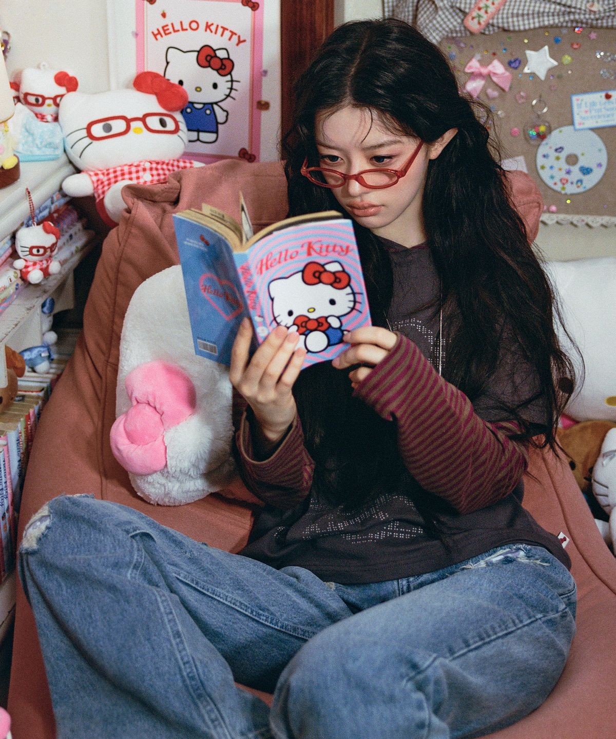 에이이에이이(AEAE) HELLO KITTY LAYERED HOODIE [PURPLE]