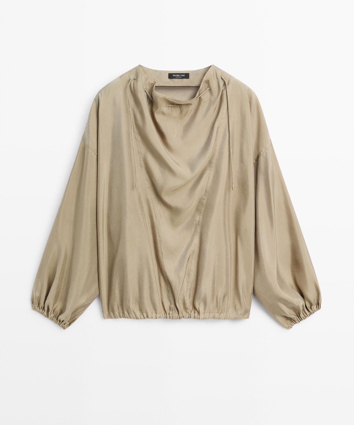 마시모두띠(MASSIMO DUTTI) 드로스트링 넥 플루이드 블라우스