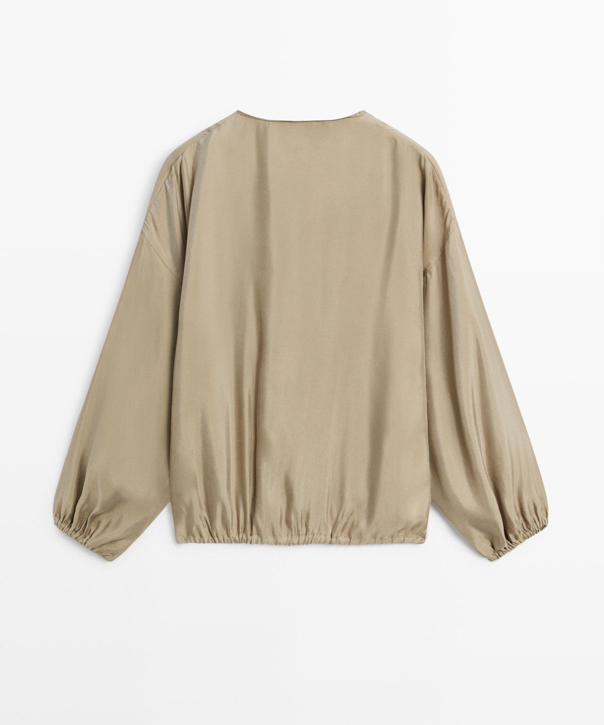 마시모두띠(MASSIMO DUTTI) 드로스트링 넥 플루이드 블라우스
