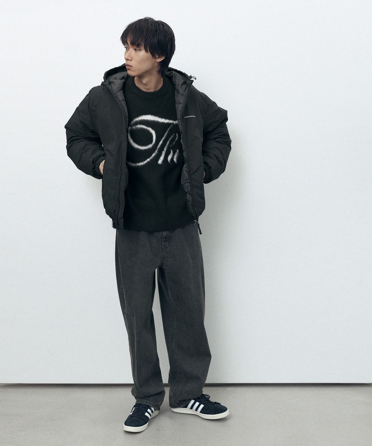 디스이즈네버댓(THISISNEVERTHAT) Washed Down Puffer Jacket Black