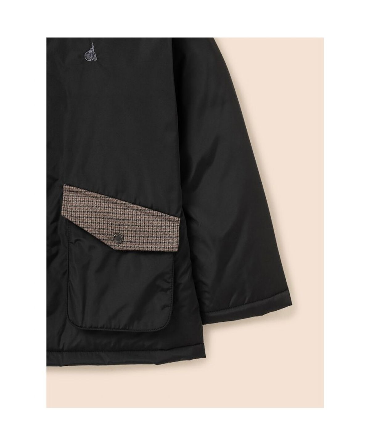 빈폴 키즈(BEANPOLE KIDS) 클래식 건클럽 체크 포인트 재킷형 패딩 점퍼  블랙 (BI6938U045)