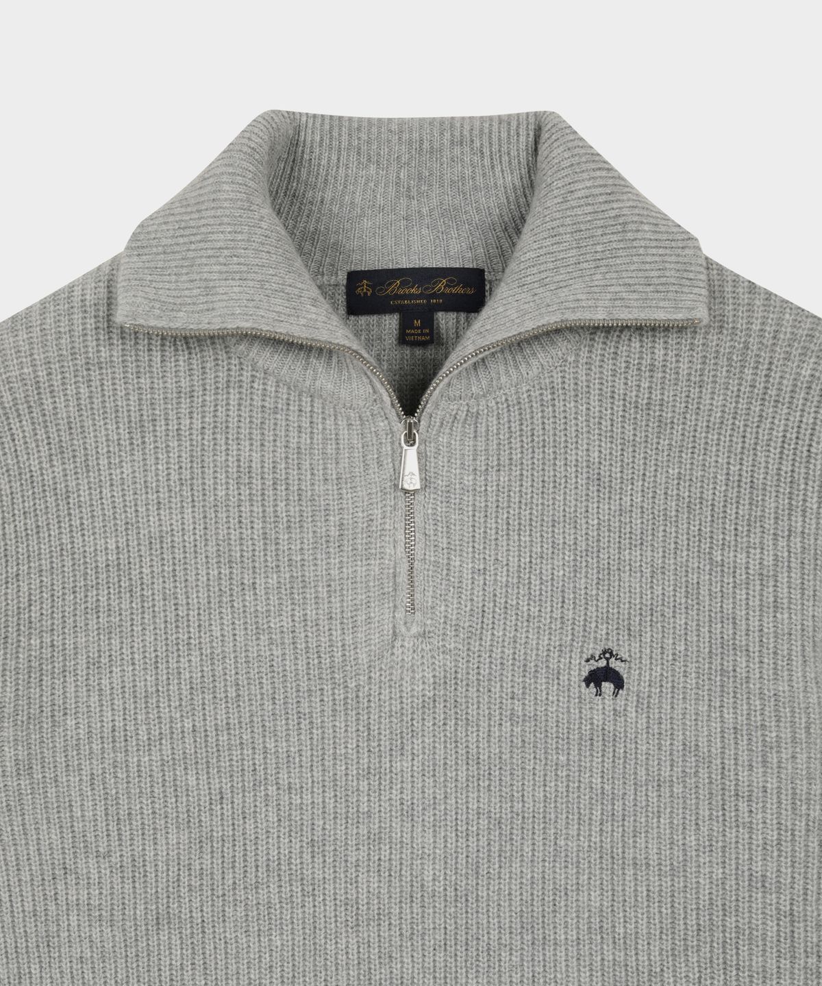 브룩스 브라더스(BROOKS BROTHERS) 텍스처 조직 하프 집업 스웨터 (그레이) (BBWZMOG423)