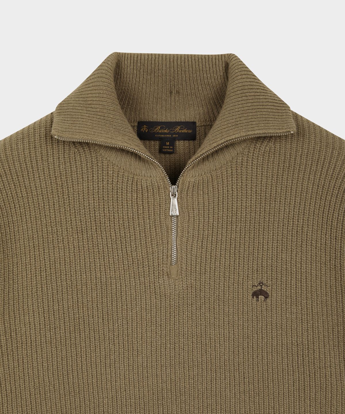 브룩스 브라더스(BROOKS BROTHERS) 텍스처 조직 하프 집업 스웨터 (베이지) (BBWZMOG423)