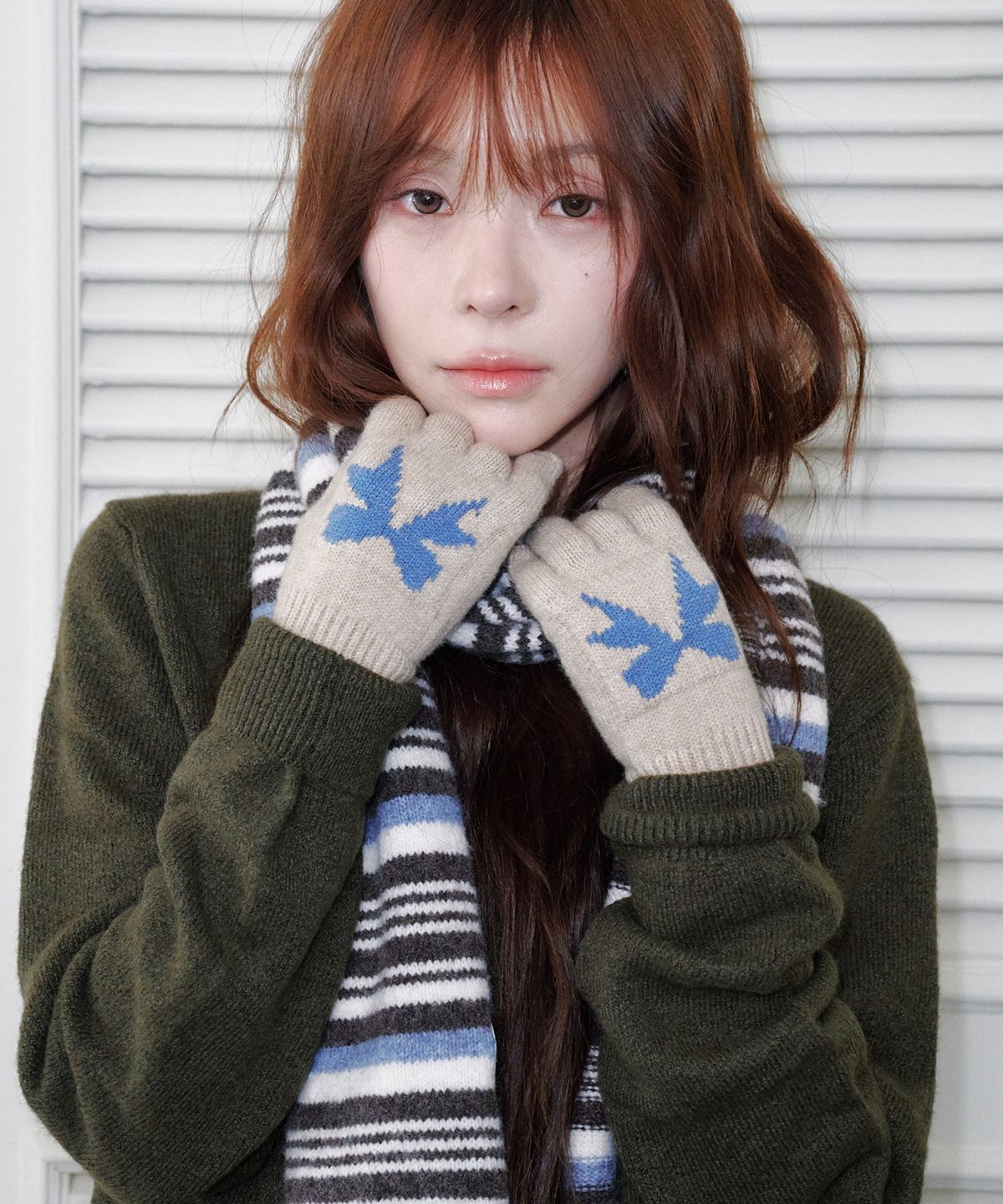 올인컴플리트(ALLINCOMPLETE) 리본 울 글러브 (오트밀)