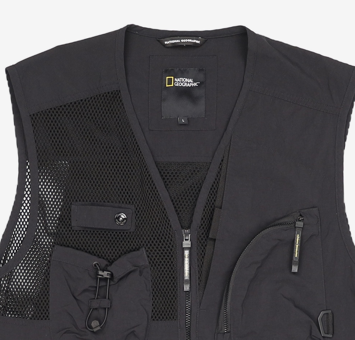내셔널지오그래픽(NATIONALGEOGRAPHIC) N232MVT020 메쉬 V넥 베스트 CARBON 100