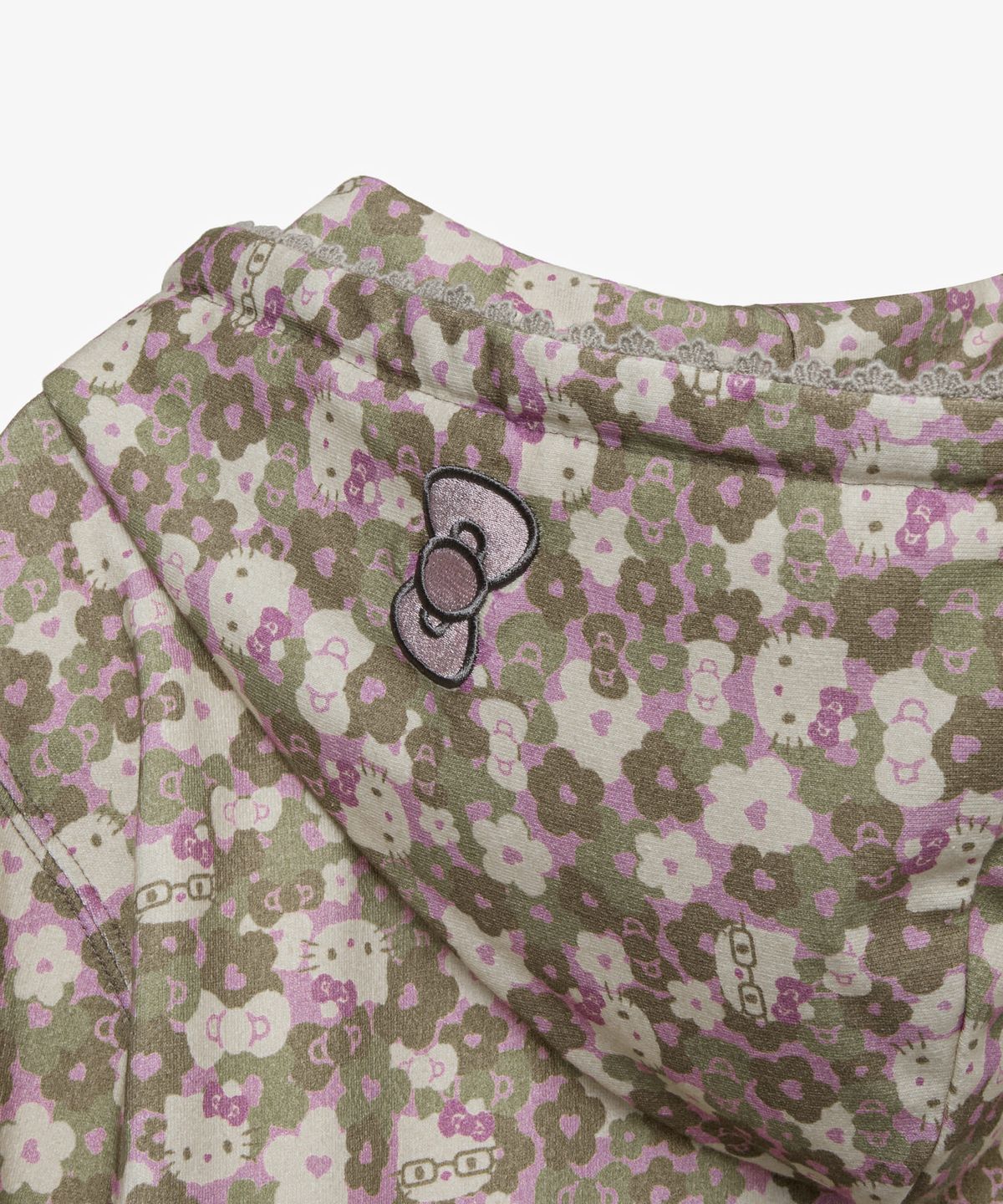 에이이에이이(AEAE) HELLO KITTY PATTERN ZIP UP HOODIE [KHAKI]