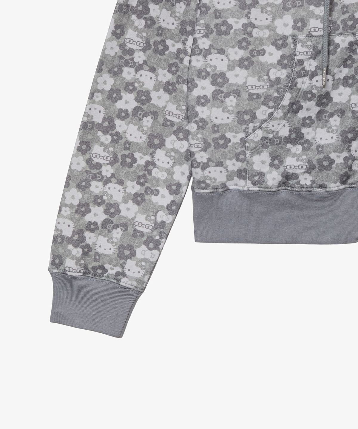 에이이에이이(AEAE) HELLO KITTY PATTERN ZIP UP HOODIE [GREY]