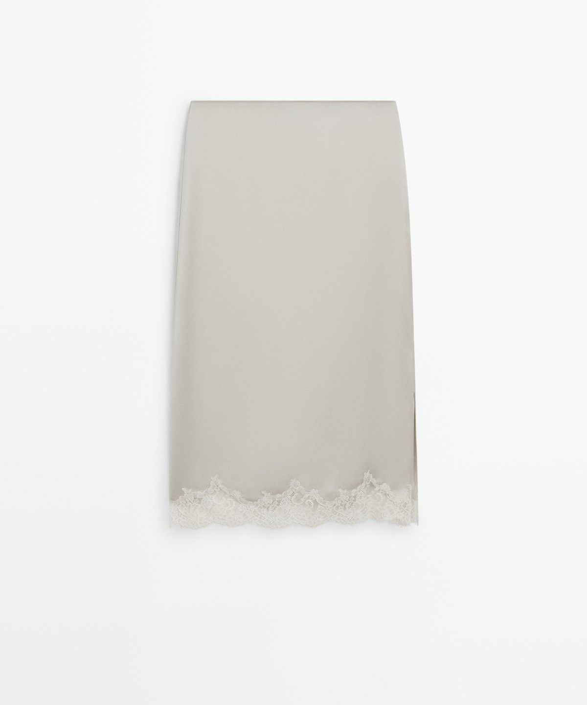 마시모두띠(MASSIMO DUTTI) 레이스 새틴 미디 스커트