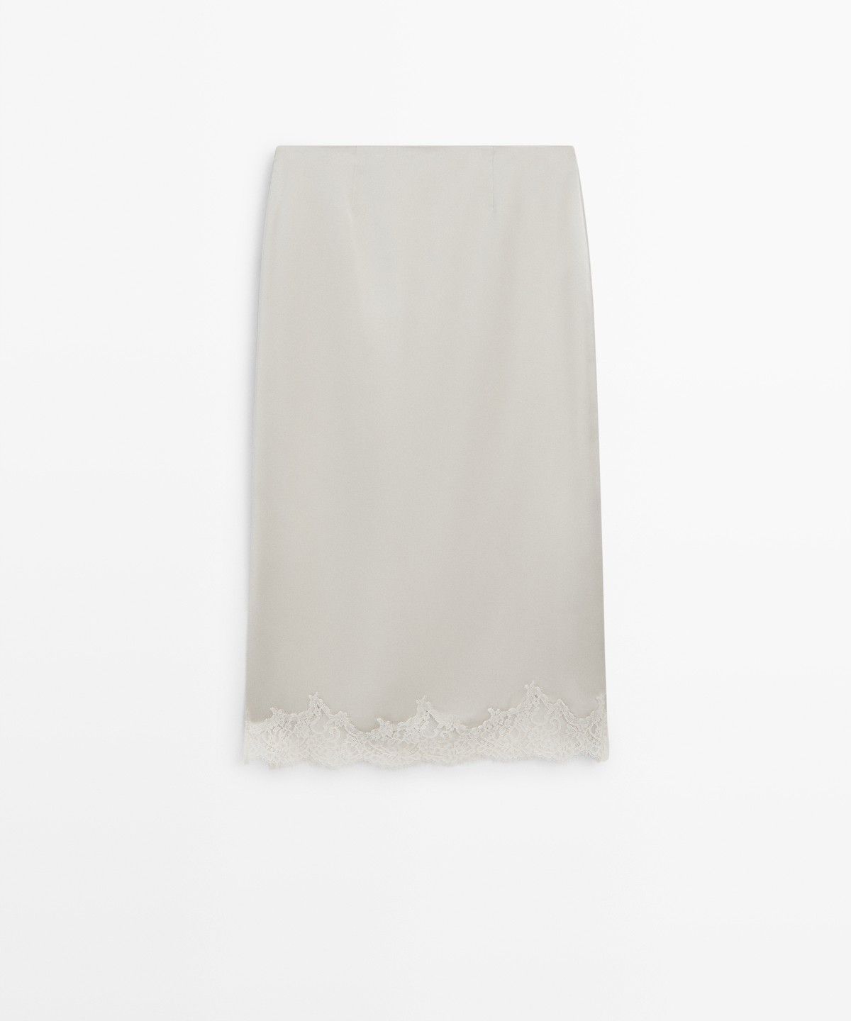 마시모두띠(MASSIMO DUTTI) 레이스 새틴 미디 스커트