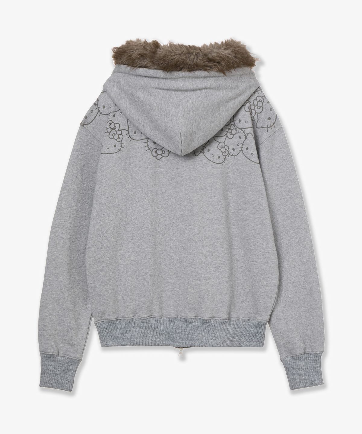 에이이에이이(AEAE) HELLO KITTY FUR ZIP UP HOODIE [MELANGE GREY]