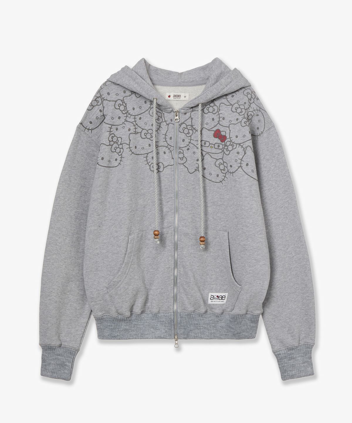 에이이에이이(AEAE) HELLO KITTY FUR ZIP UP HOODIE [MELANGE GREY]