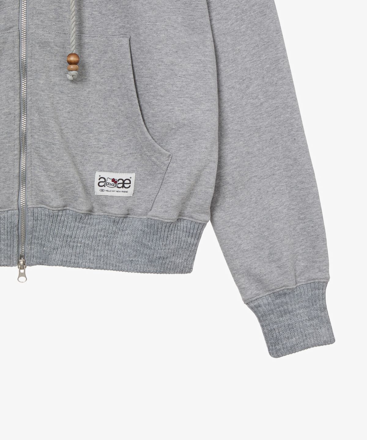 에이이에이이(AEAE) HELLO KITTY FUR ZIP UP HOODIE [MELANGE GREY]