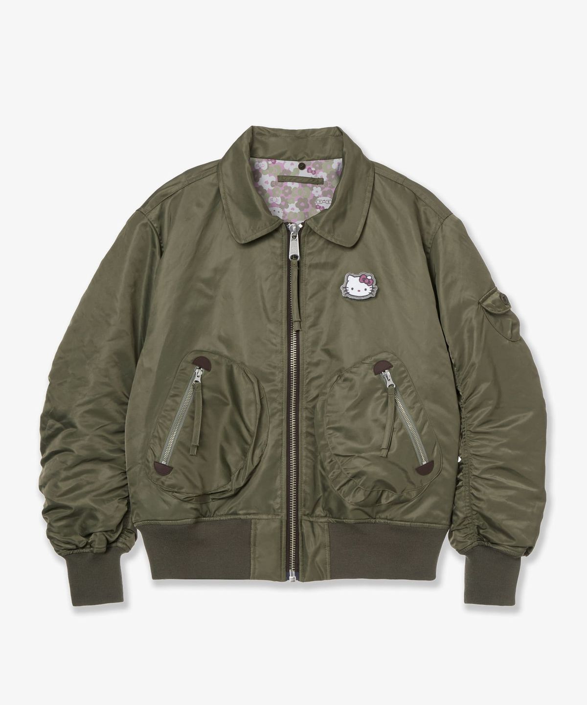 에이이에이이(AEAE) HELLO KITTY BOMBER JACKET [KHAKI]