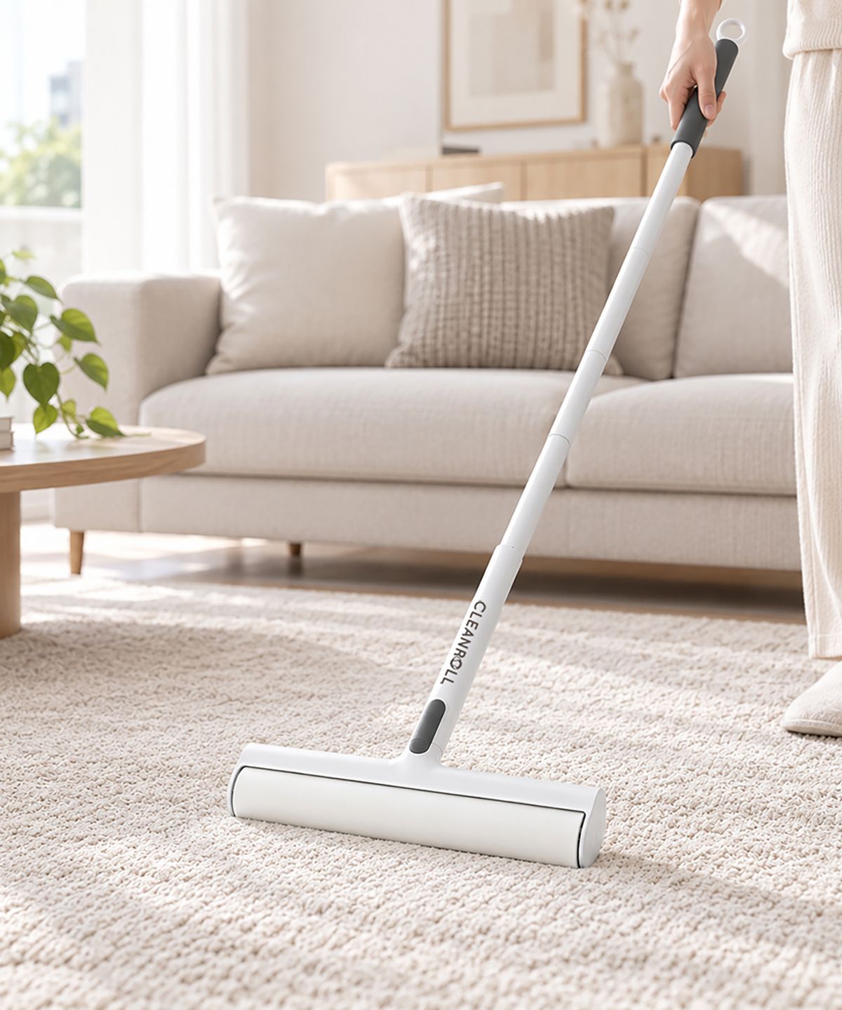 크린롤(CLEANROLL) 원터치 초대형 와이드 35cm 돌돌이 테이프클리너 롤크리너 사선컷팅 대형+리필 60매x1롤