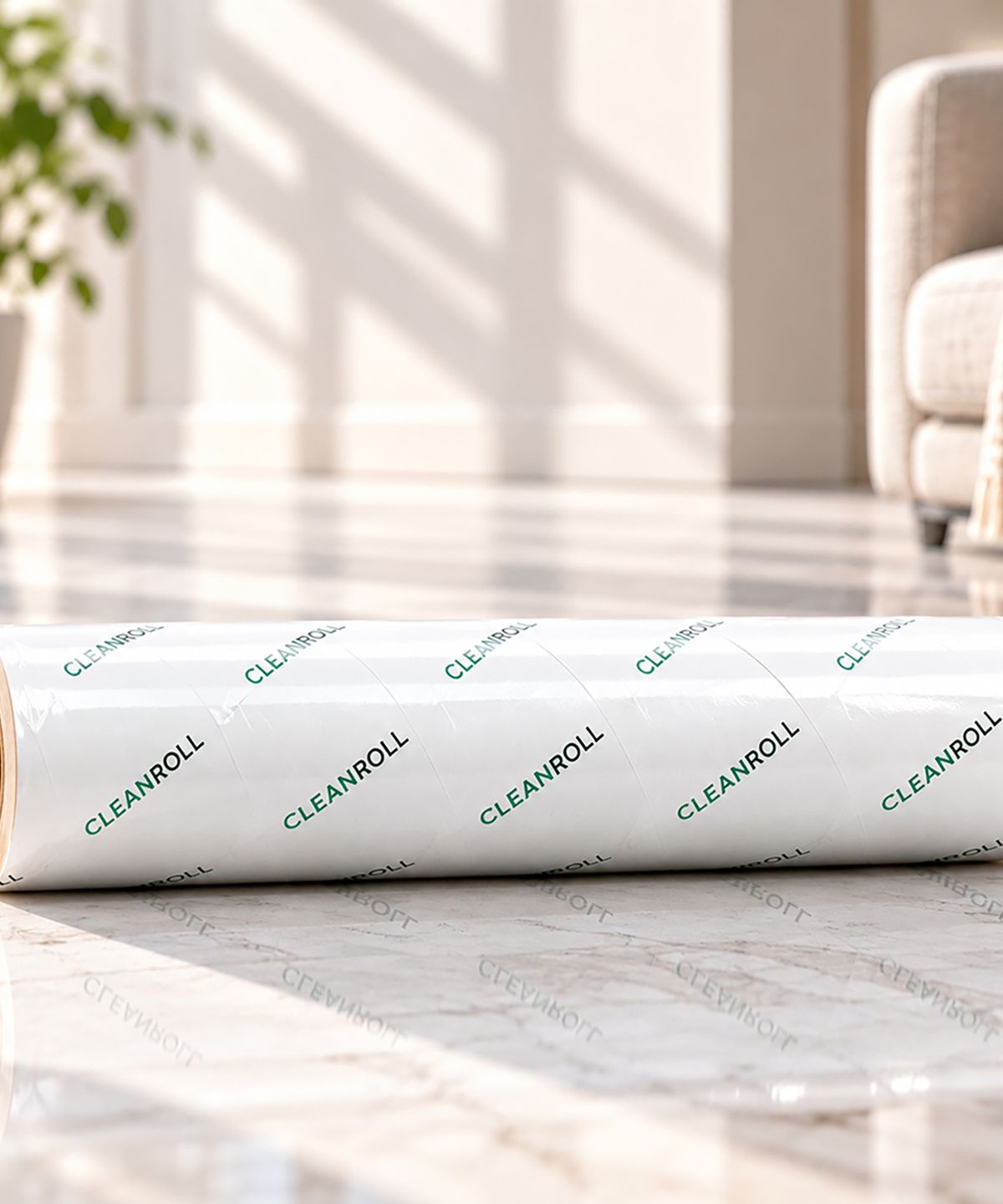 크린롤(CLEANROLL) 원터치 초대형 와이드 35cm 돌돌이 테이프클리너 롤크리너 사선컷팅 대형 리필 60매x6롤