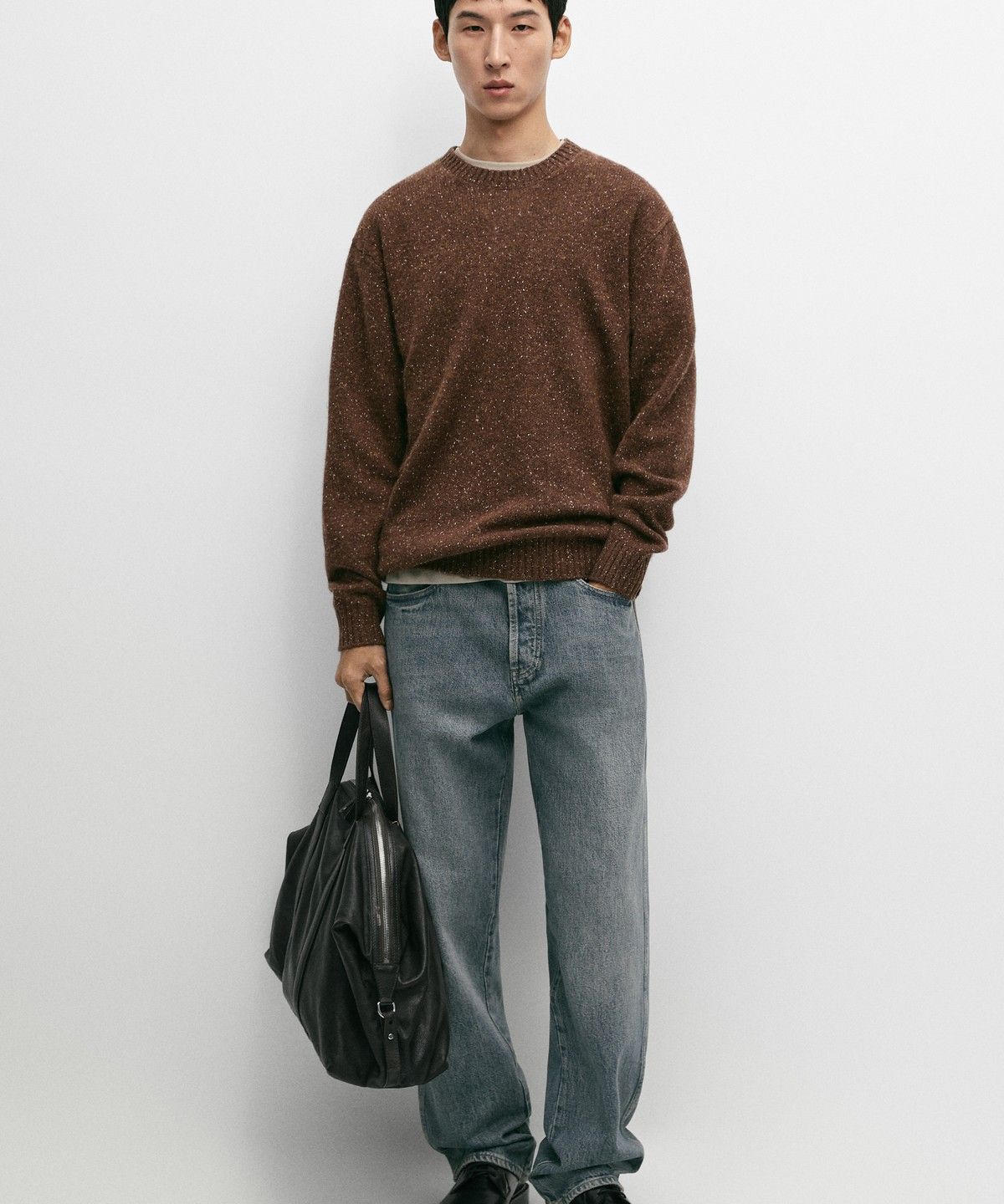 마시모두띠(MASSIMO DUTTI) 울 혼방 멜란지 니트