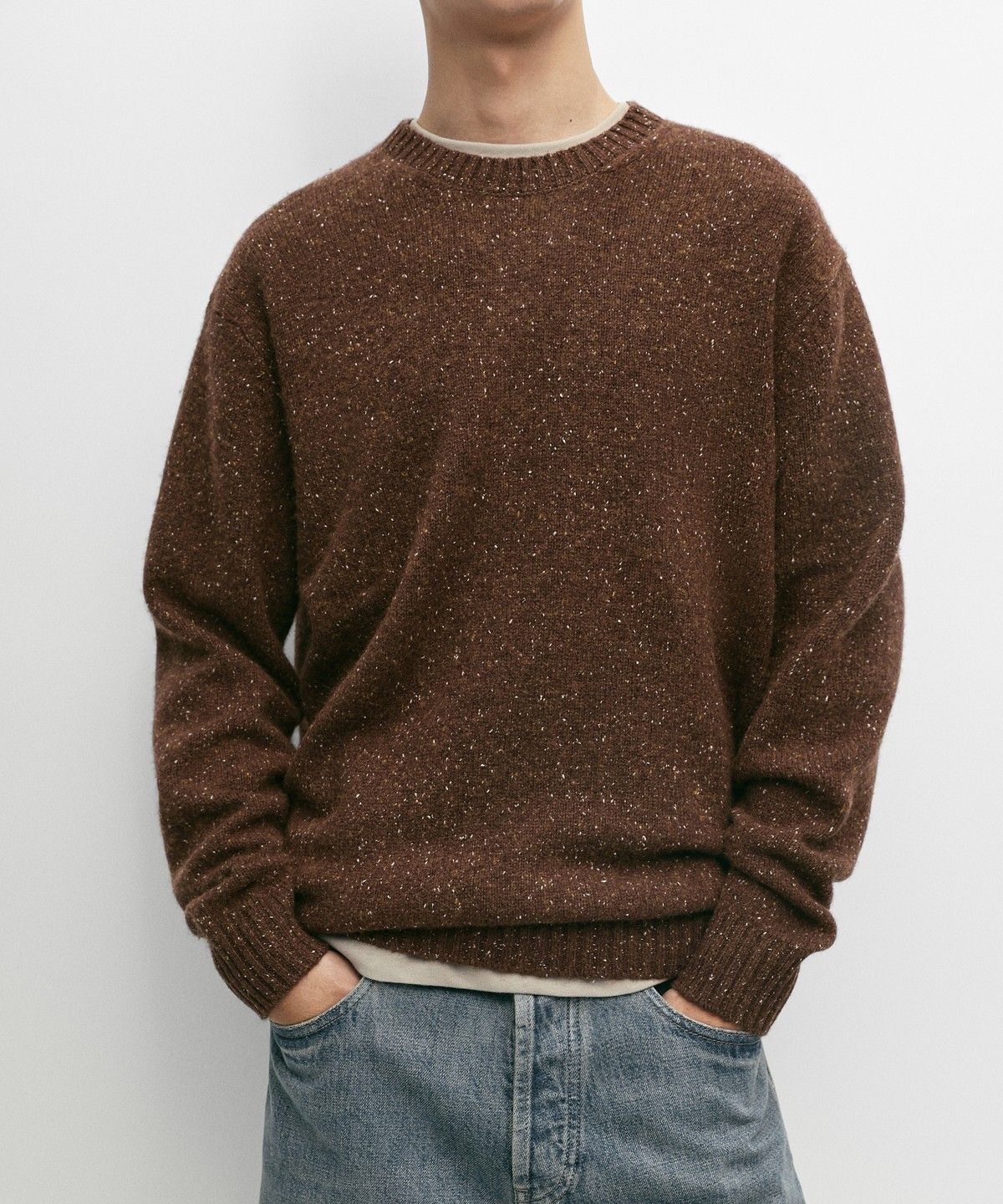 마시모두띠(MASSIMO DUTTI) 울 혼방 멜란지 니트