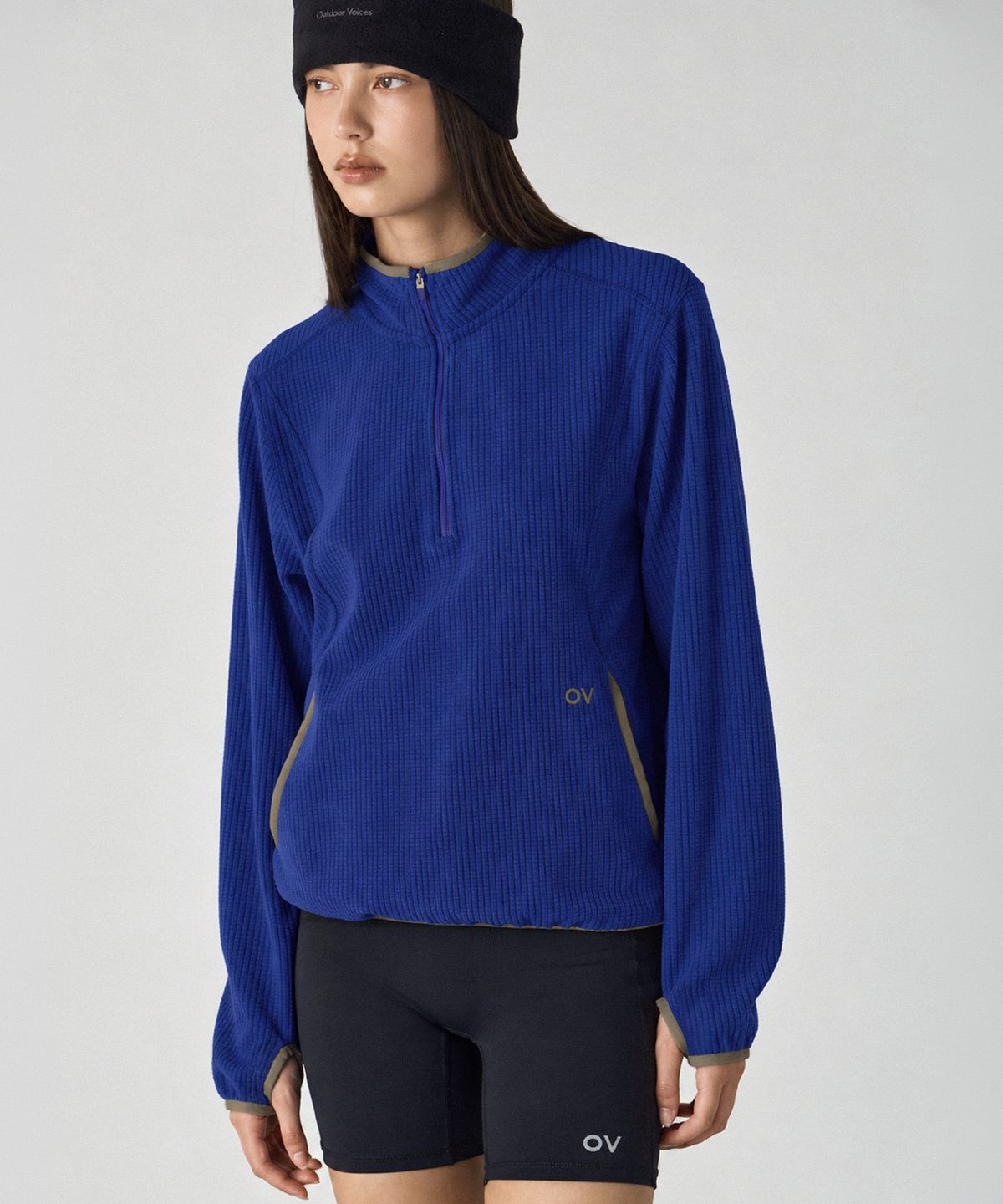아웃도어 보이스(OUTDOOR VOICES) Technol-OV GRID™ FLEECE HALF ZIP (OV BLUE)