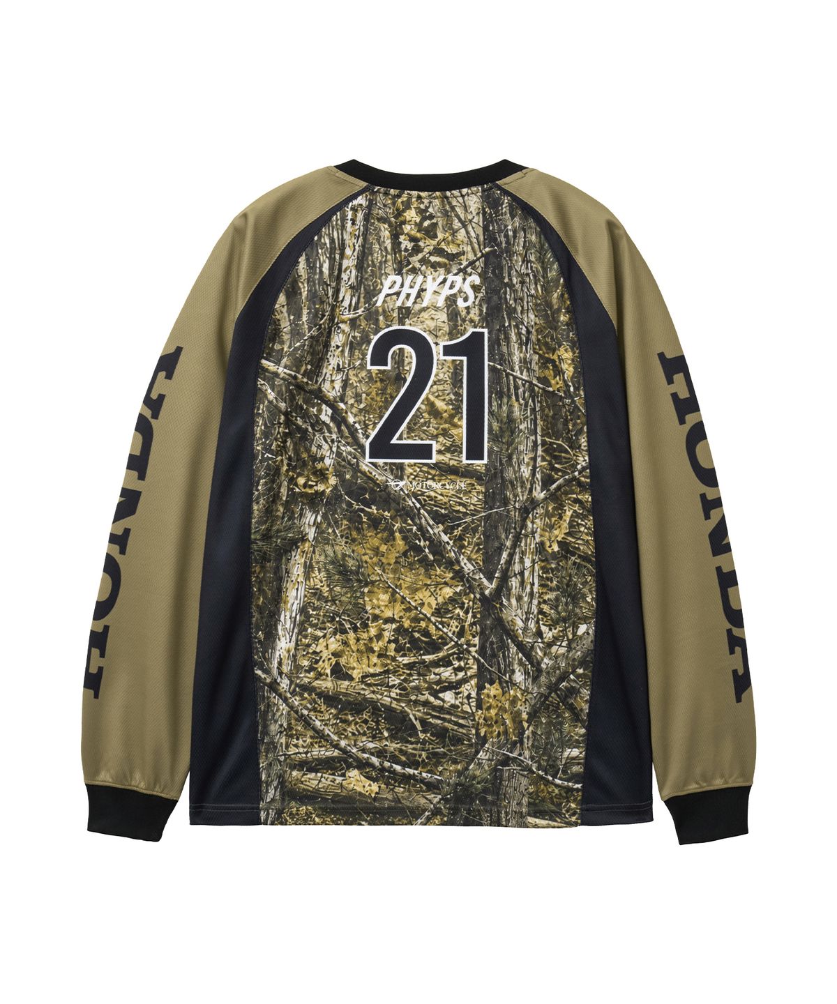 핍스 모터사이클(PHYPS MOTORCYCLE) Real Tree Raglan Moto Jersey Khaki