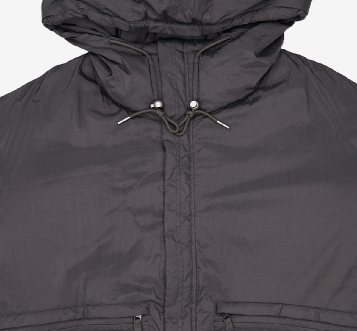 프리즘웍스(FRIZMWORKS) NYLON HOODED PUFFER DOWN PARKA _ BLACK XL
