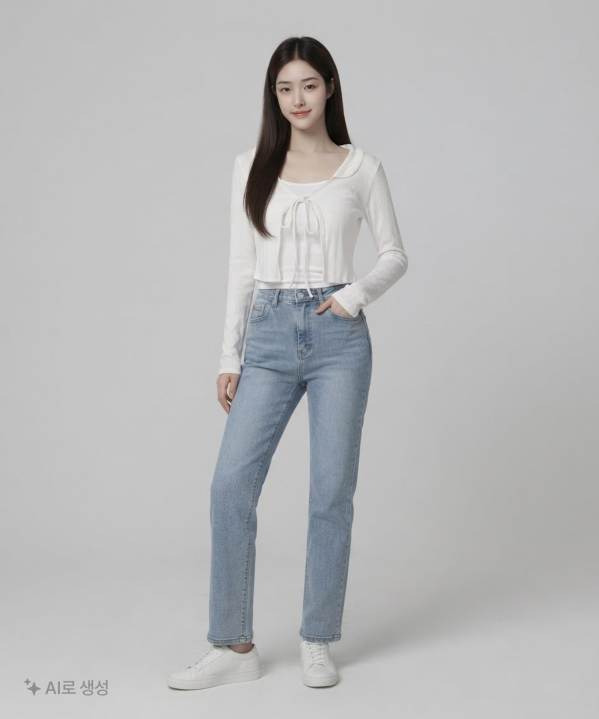 유희(YOUHEE) EYELET LONG SLEEVE WHITE FREE