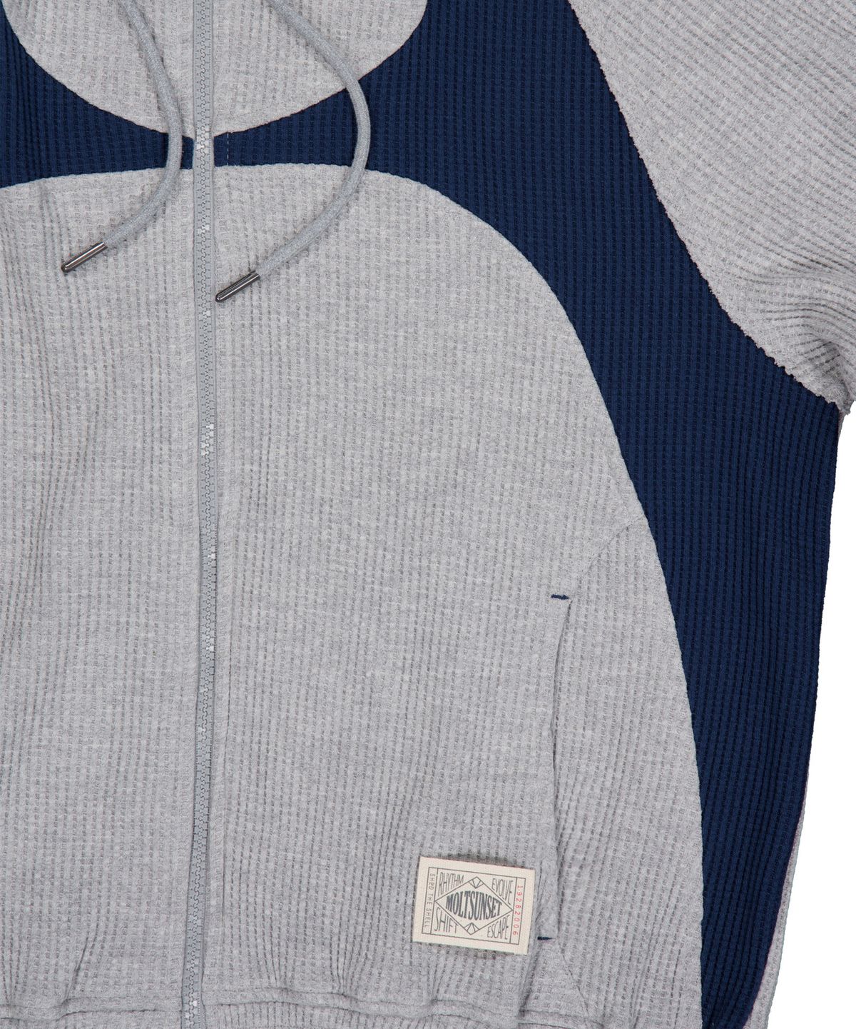 몰트선셋(MOLTSUNSET) Thermal Wave Panel Zip-Up - Melange Gray