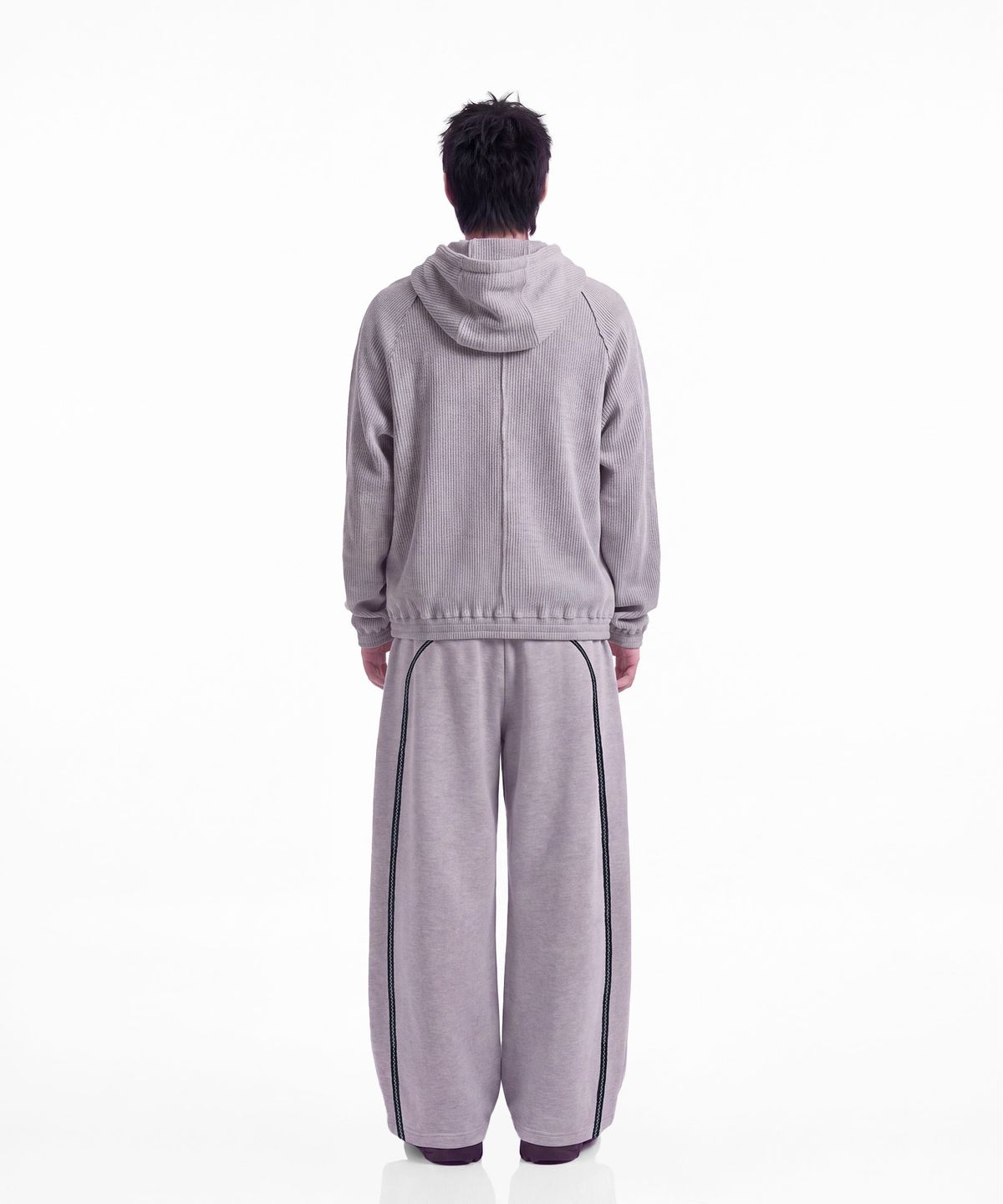 몰트선셋(MOLTSUNSET) Thermal Wave Panel Zip-Up - Melange Gray