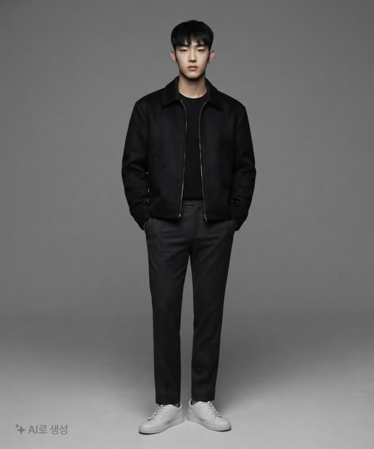 노이어(NOIRER) 알파카 크롭 집업 자켓 50