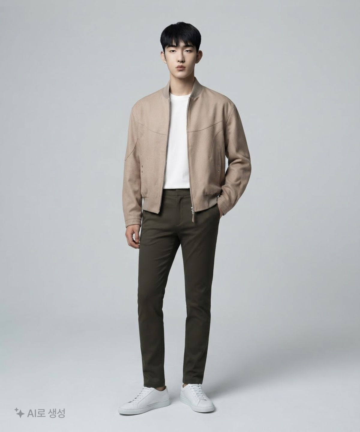 인사일런스(INSILENCE) 자카드 웨이브 라인 블루종 MUD BROWN M