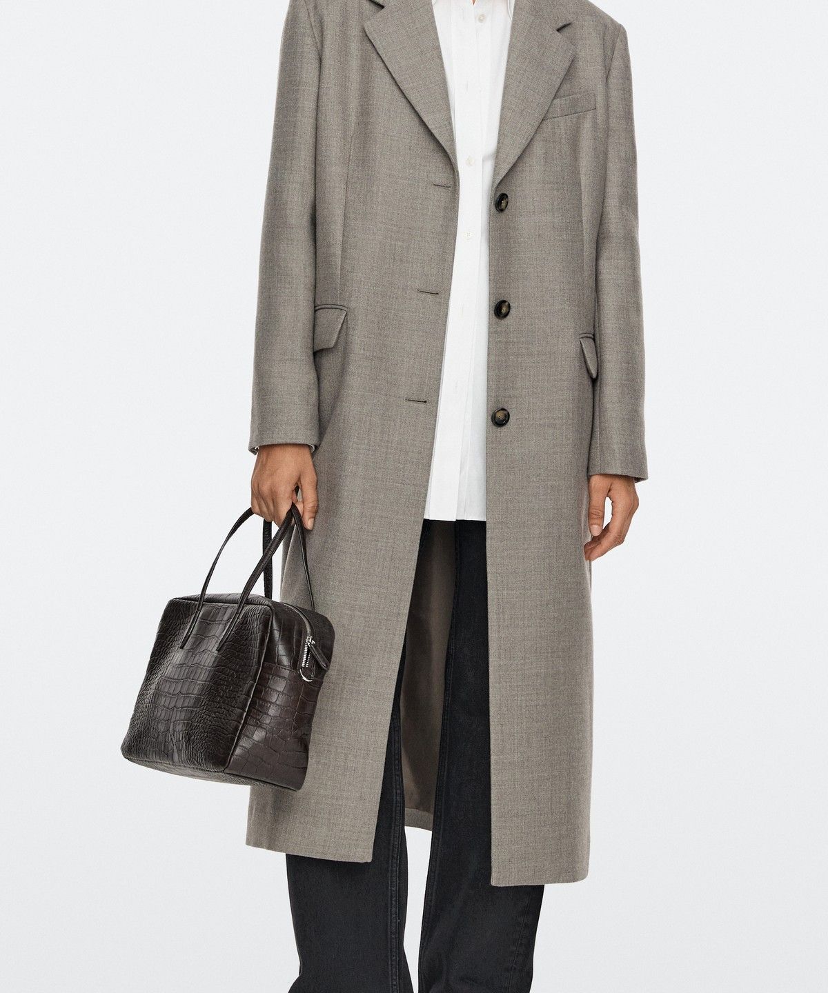 마시모두띠(MASSIMO DUTTI) 텍스처 가죽 더플 백