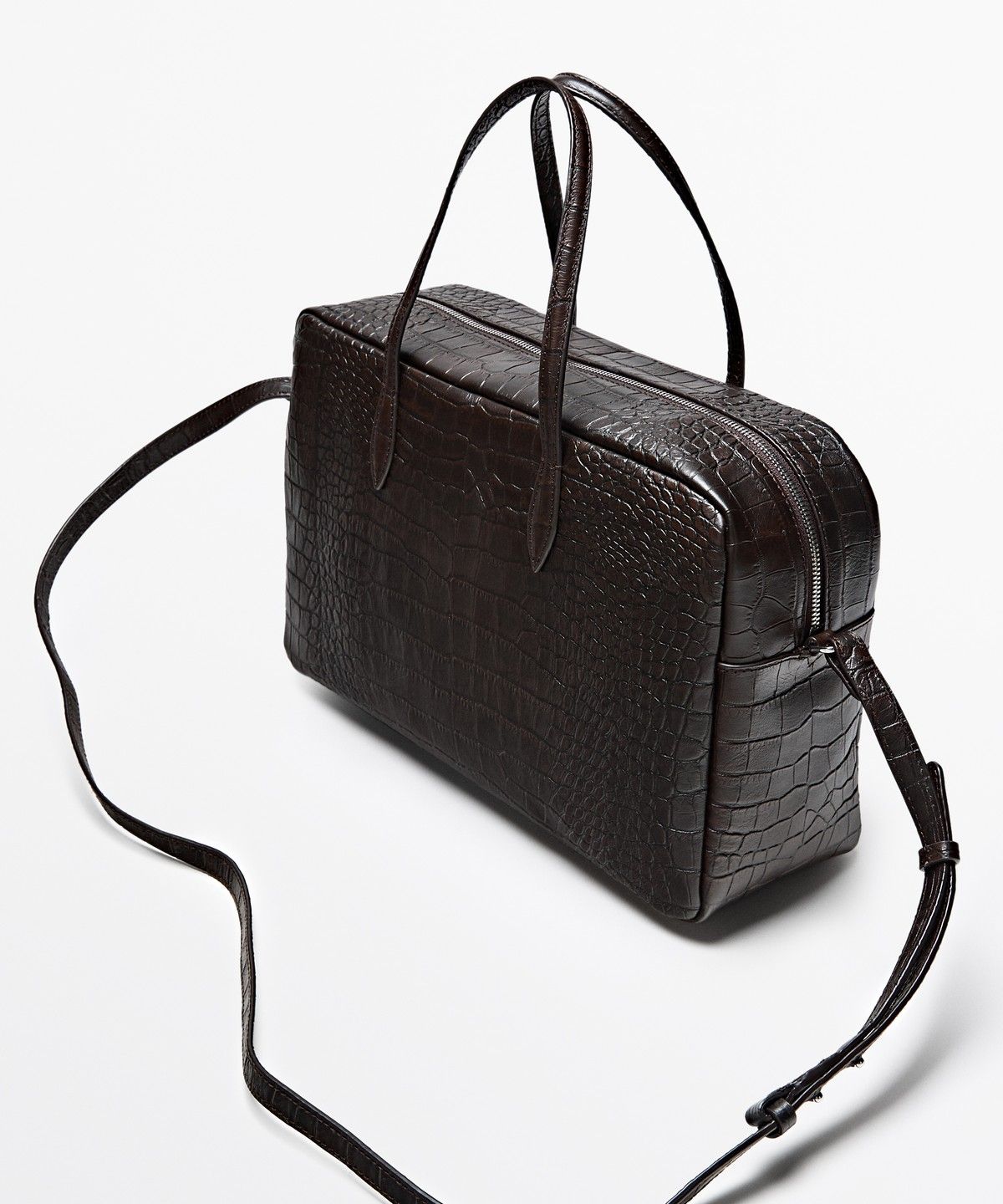 마시모두띠(MASSIMO DUTTI) 텍스처 가죽 더플 백