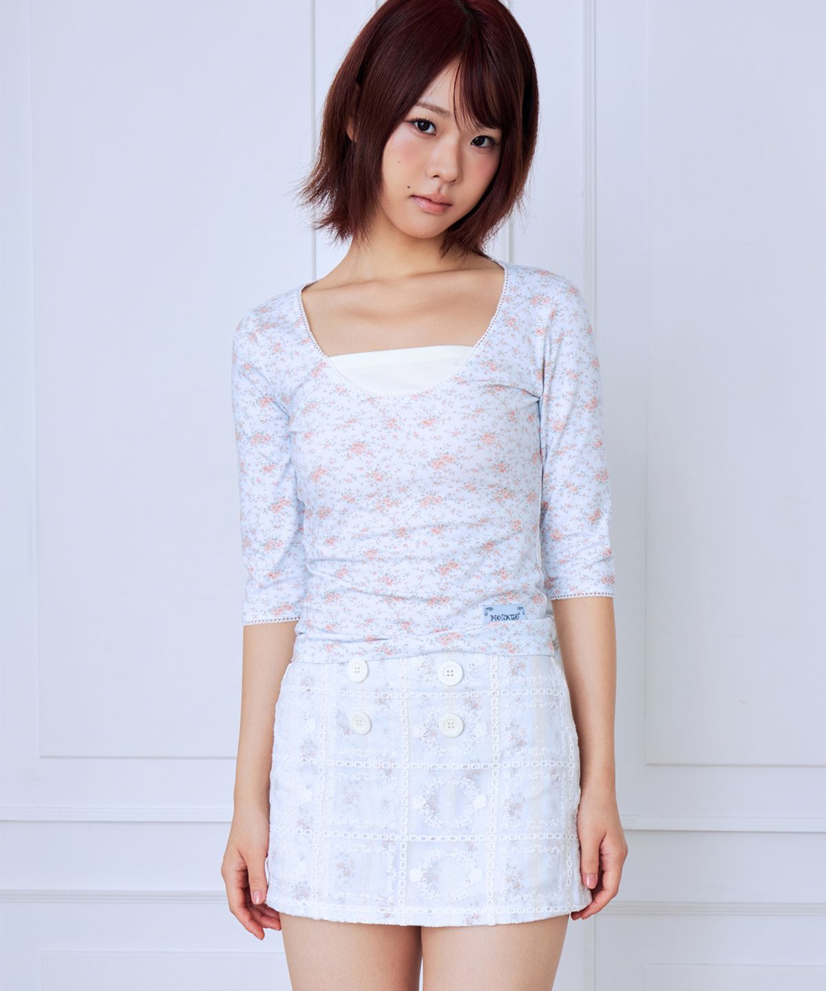 혼쿄(HONKYO) Button Layered Lacey Skort
