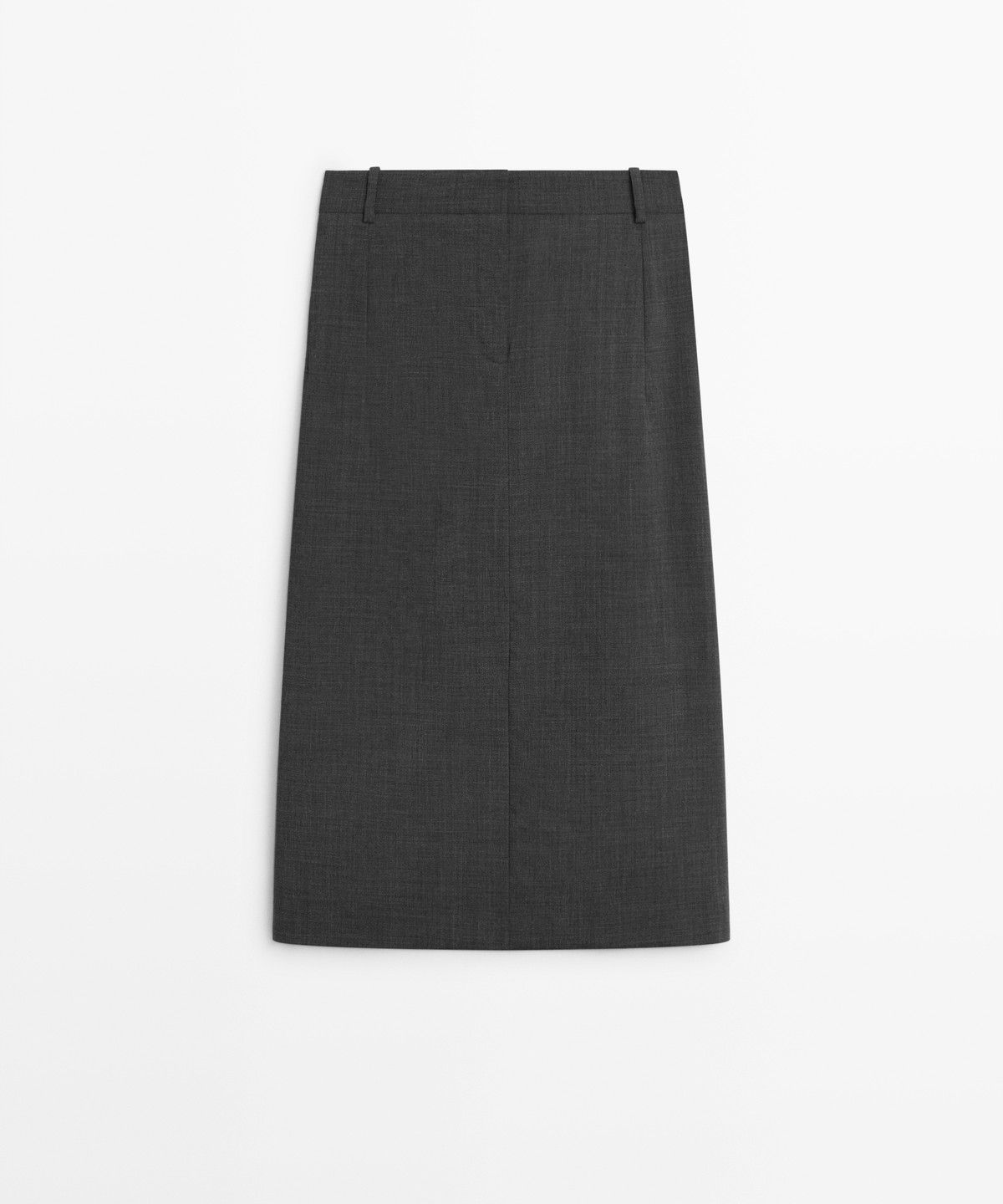 마시모두띠(MASSIMO DUTTI) 울 스트레이트 미디 스커트