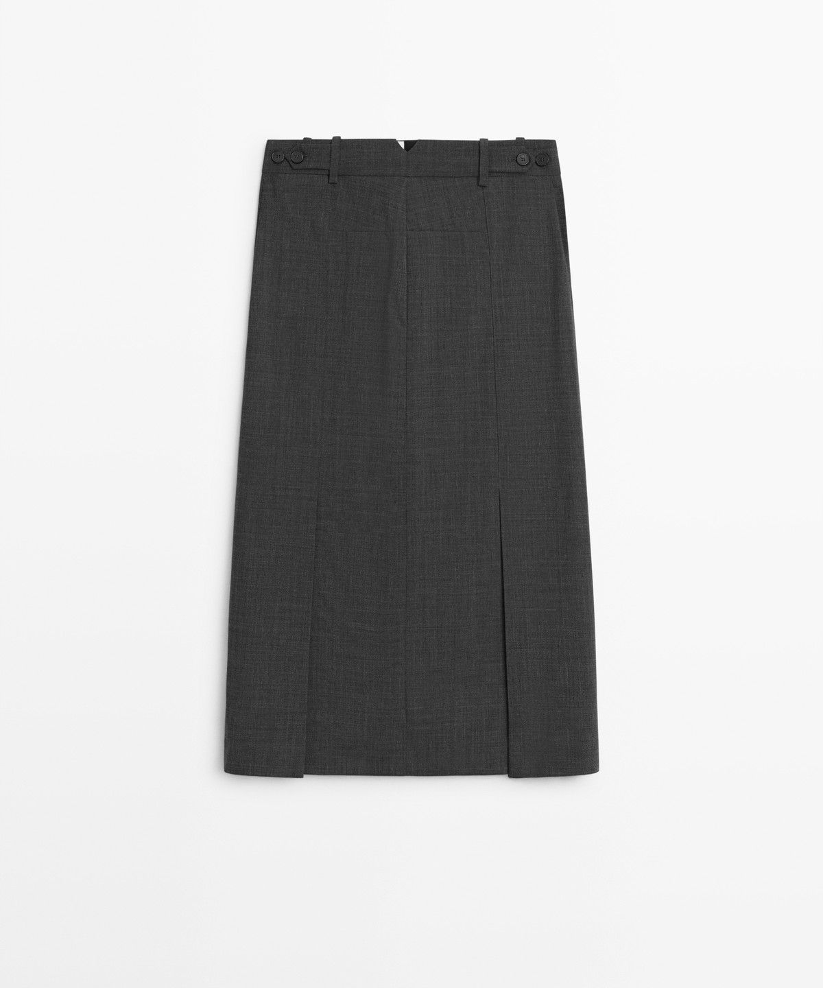 마시모두띠(MASSIMO DUTTI) 울 스트레이트 미디 스커트