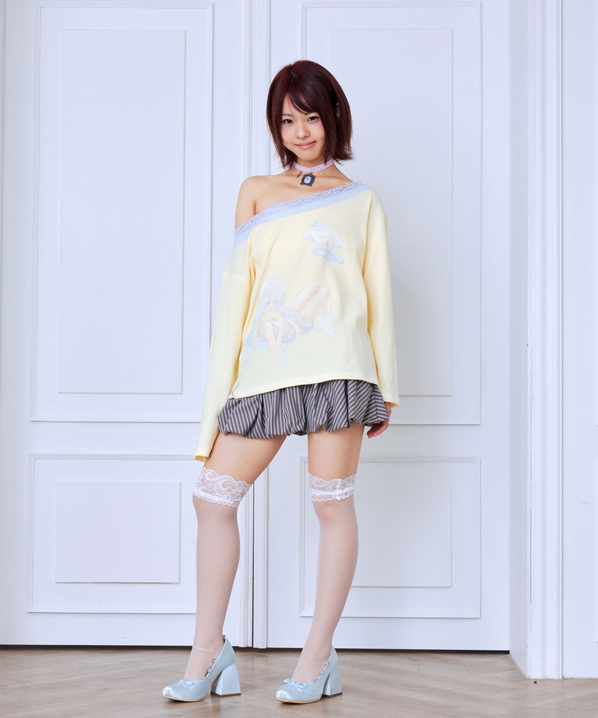 혼쿄(HONKYO) Off-Shoulder Loose Top- Kyoko & Me