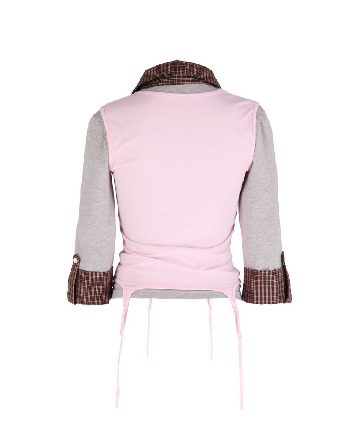 혼쿄(HONKYO) Pink Shirt Layered Top