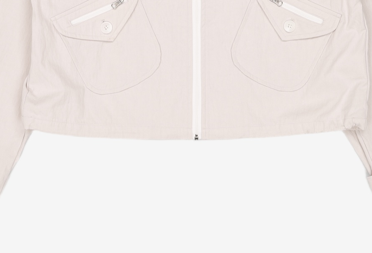 미세키서울(MISEKI SEOUL) Pocket zipper jacket LIGHT GREY ONE SIZE