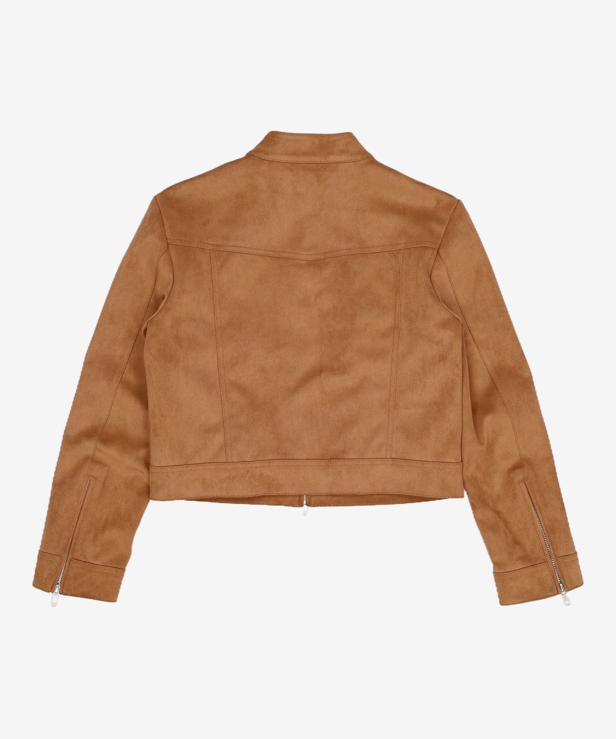 도프셉(DOFFSEPT) Vegan Leather Suede Racer Jacket in Camel XS