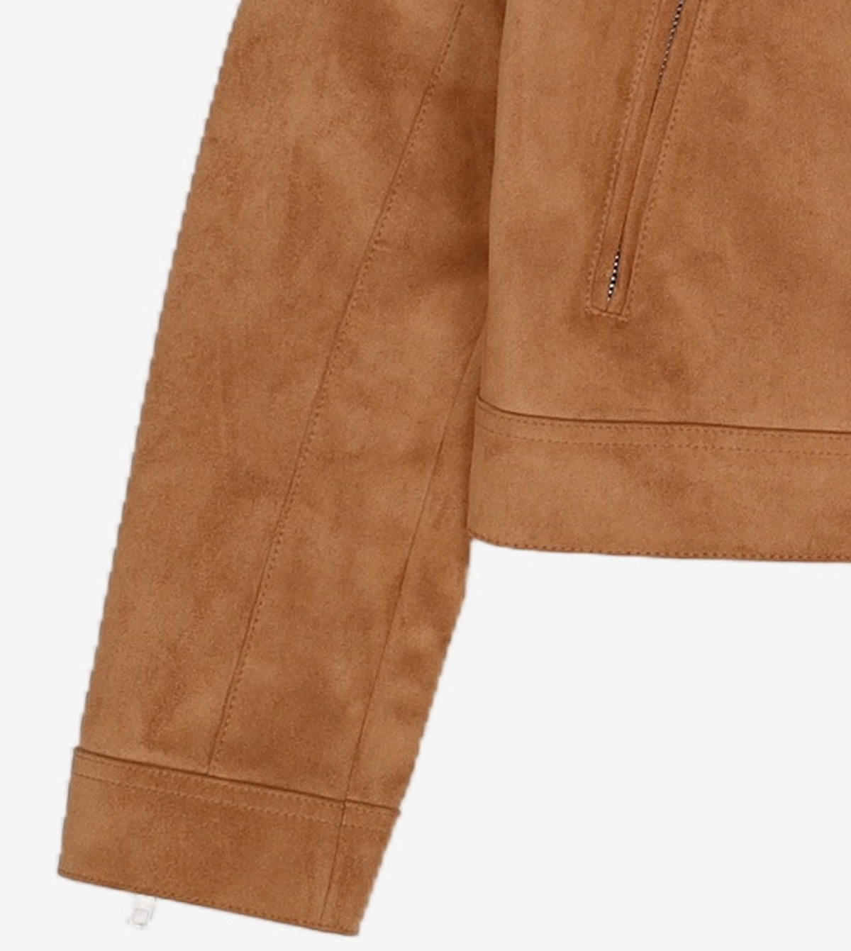 도프셉(DOFFSEPT) Vegan Leather Suede Racer Jacket in Camel XS