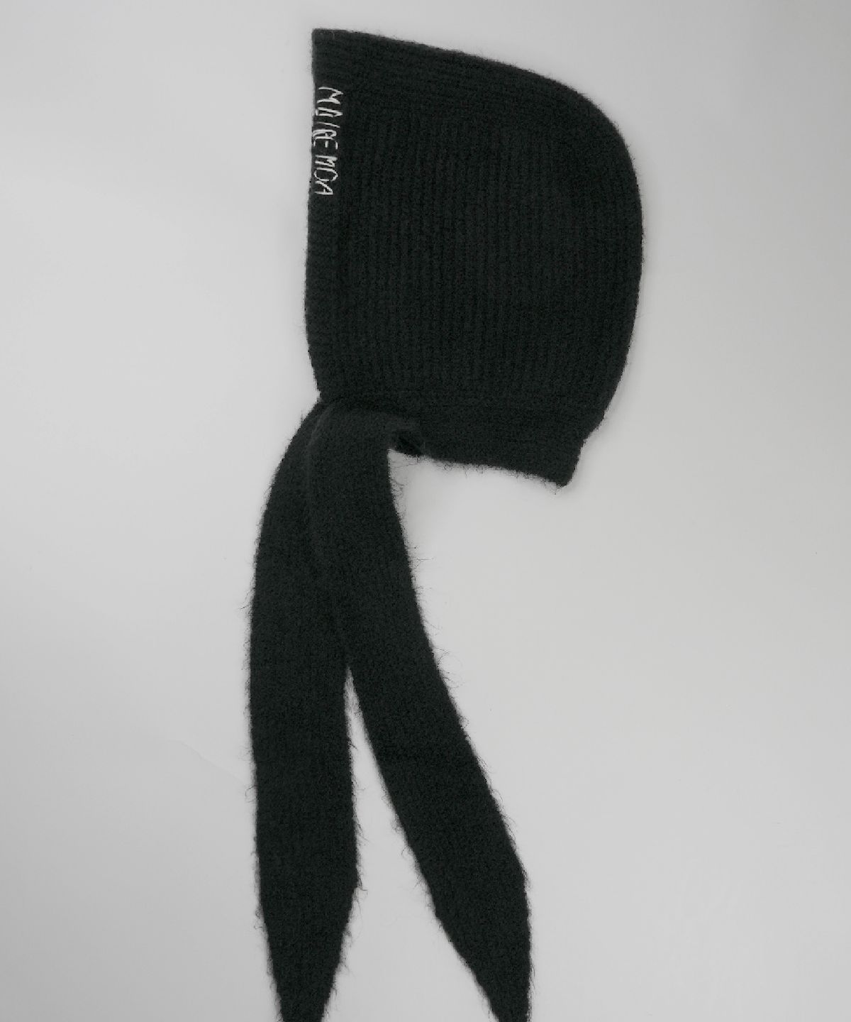 무아르모아(MOIREMOA) Stitch Hoodie Muffler-Black