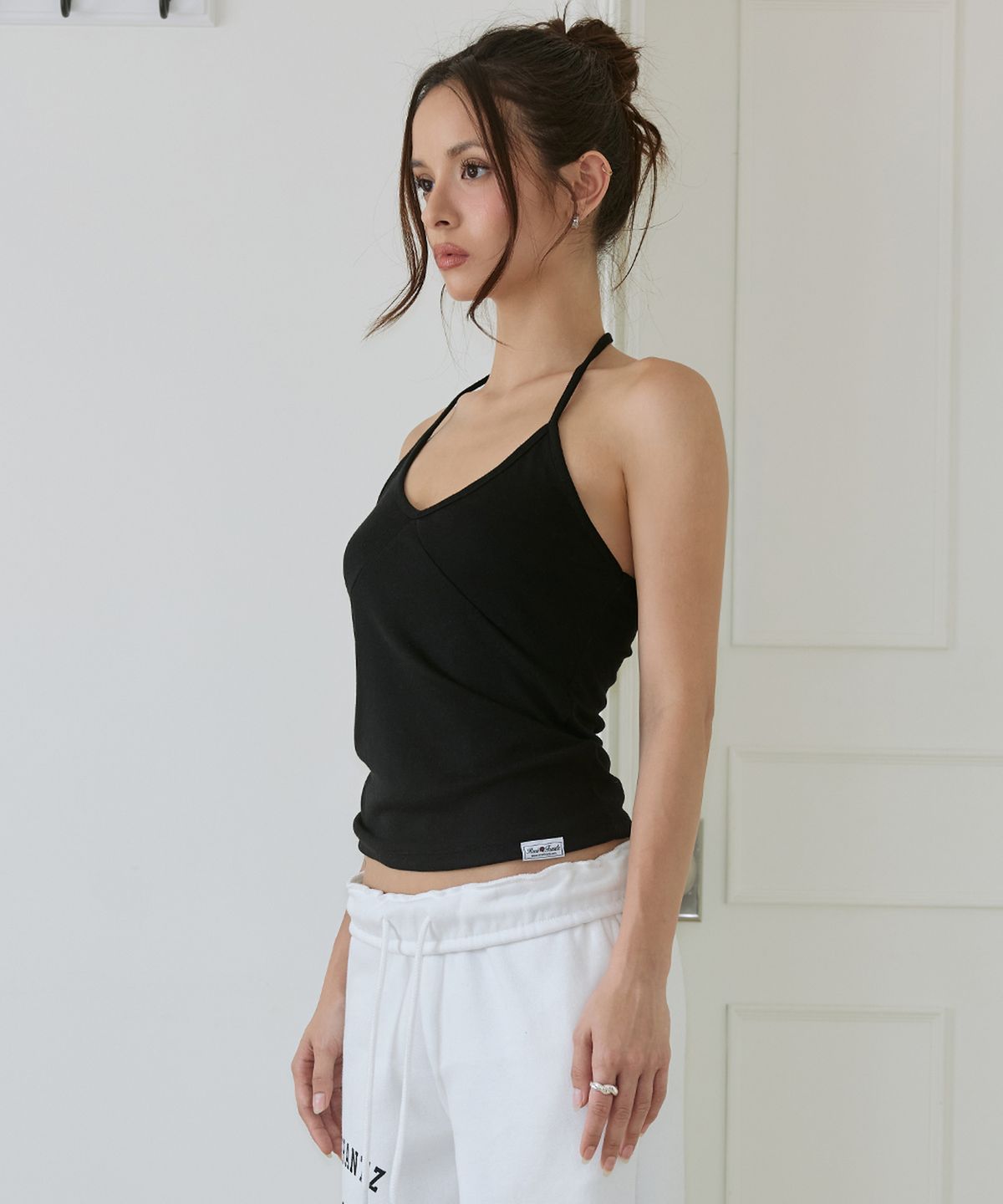 로제프란츠(ROSEFRANTZ) Halter Neck Layered Tank Top [Black]