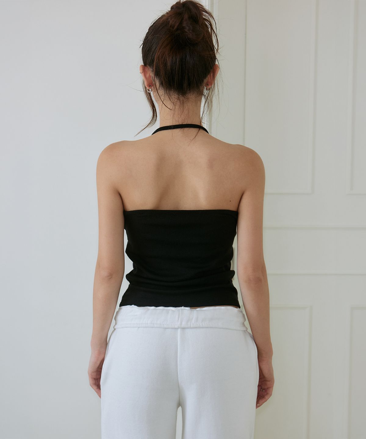로제프란츠(ROSEFRANTZ) Halter Neck Layered Tank Top [Black]