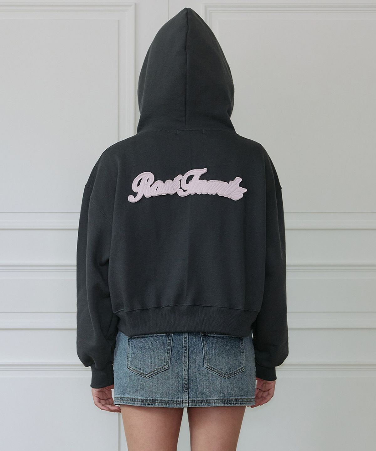 로제프란츠(ROSEFRANTZ) Varsity Fleece Hood Zip-Up [Charcoal]