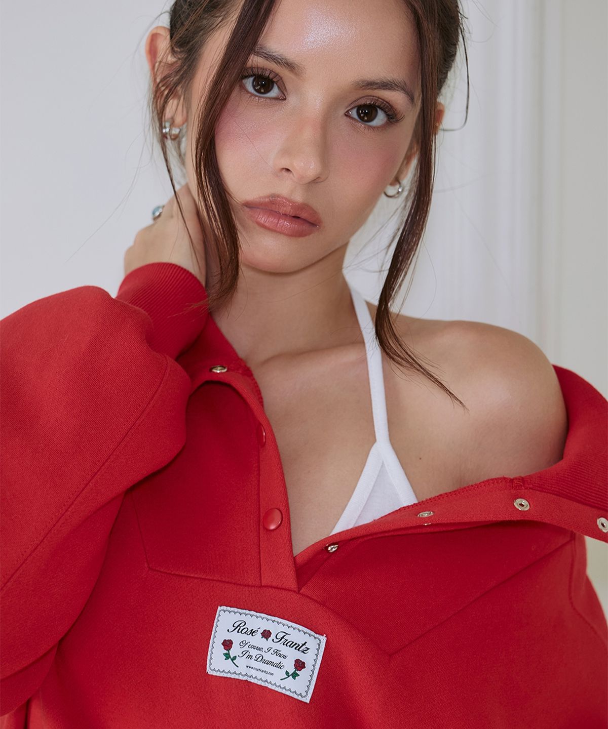 로제프란츠(ROSEFRANTZ) Anorak Pullover Sweatshirt [Rose Red]
