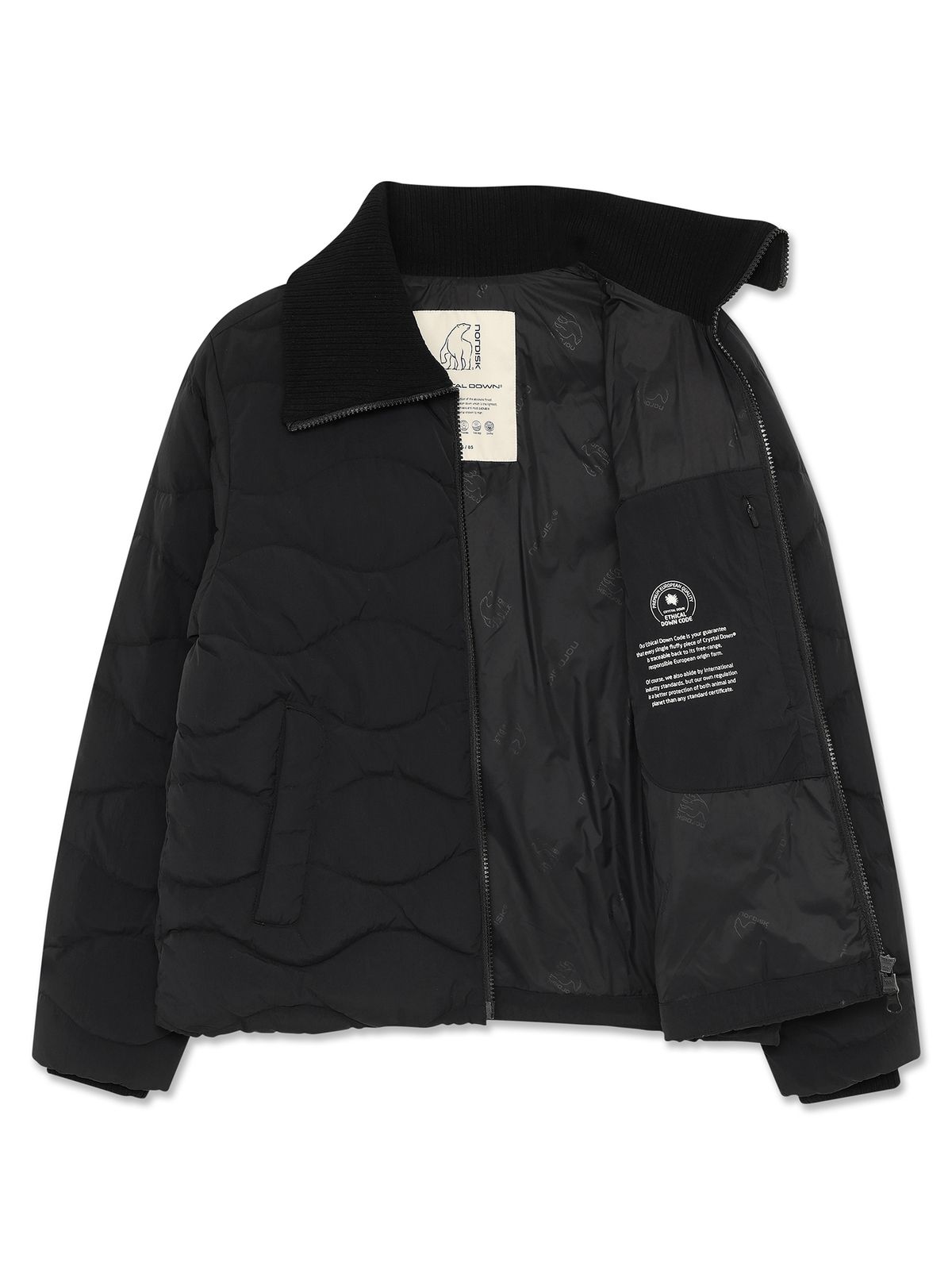 노르디스크(NORDISK) 니트 카라 경량 크리스탈 다운 자켓 - W_Black_OWW26510Z1
