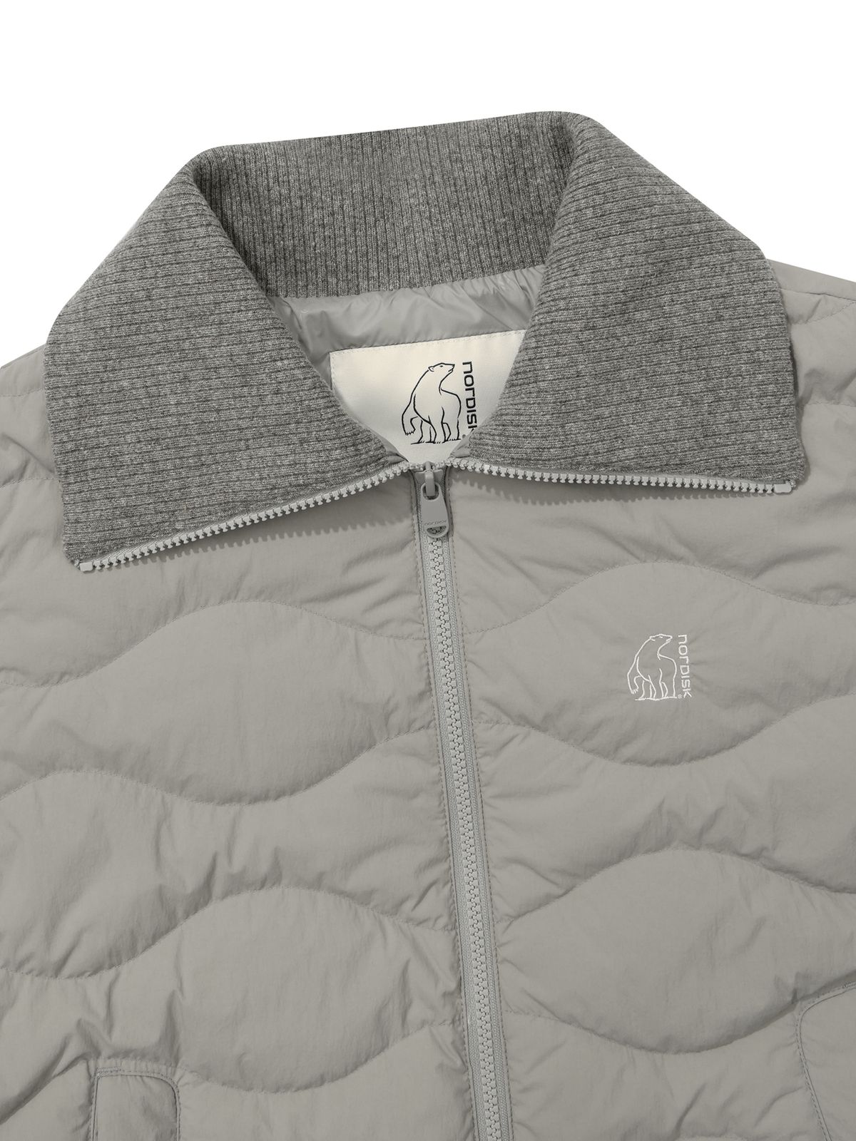 노르디스크(NORDISK) 니트 카라 경량 크리스탈 다운 자켓 - W_Light Grey_OWW26510C2