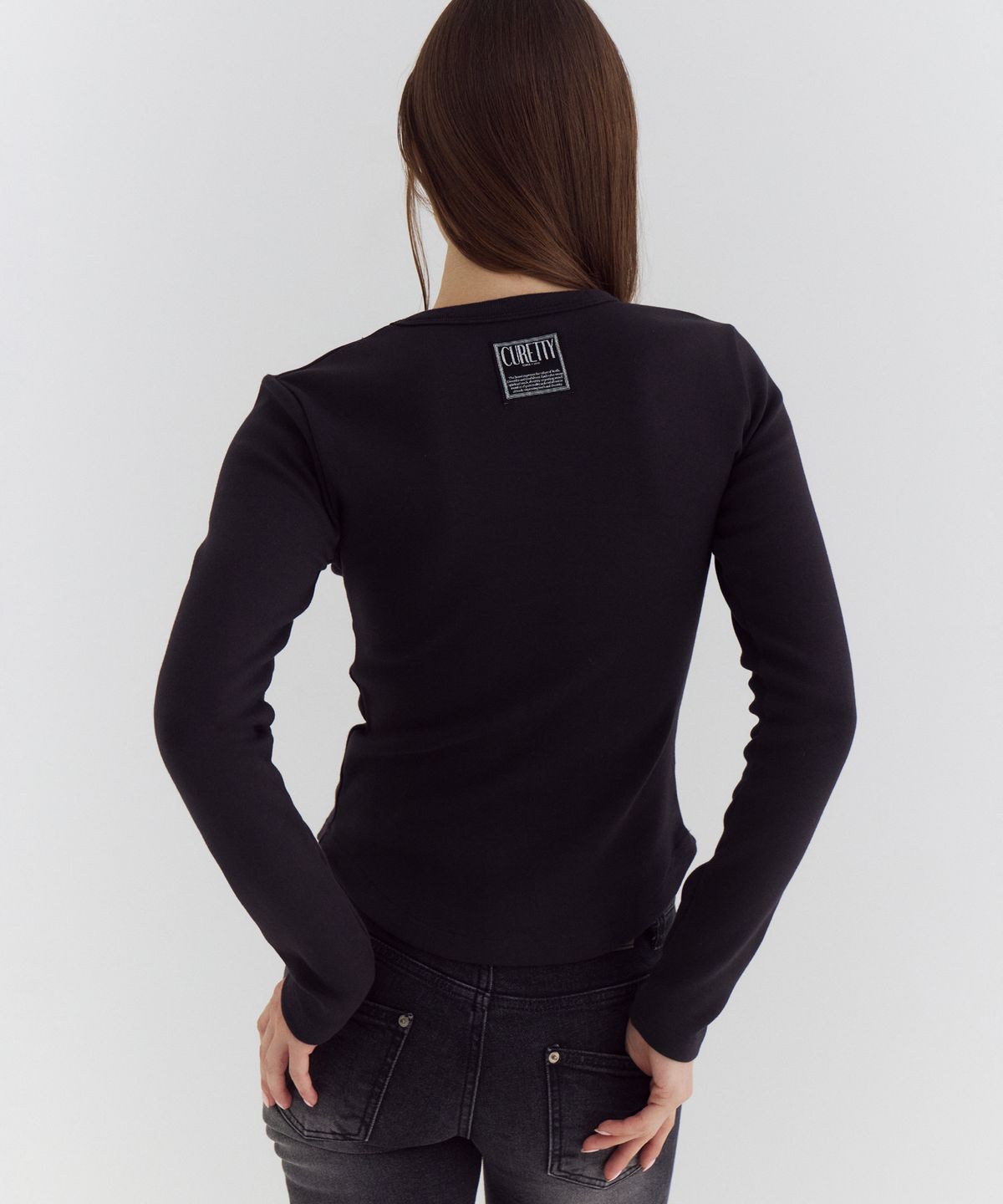 큐리티(CURETTY) C 90S LINE BASIC WARM T-SHIRT_CHARCOAL